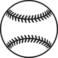 Stylized baseball illustration with detailed stitching for sports and recreation themed designs and visual content needs in a clean and simple style
