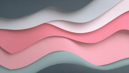 Abstract layered wavy shapes in pastel colors (2)