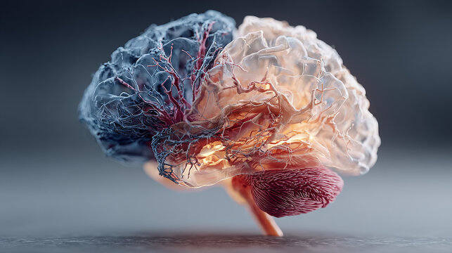 Brain development business ideas, business people show creative ideas to modernize the work processes of the brain with a cog in driving.

