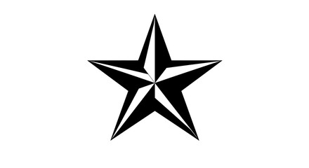 Geometric black and white star design with bold symmetrical lines