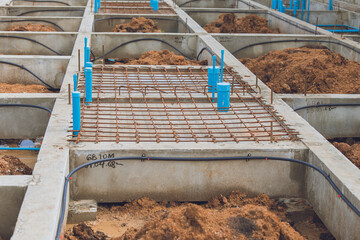 Footing foundation construction site, Shallow Foundation ground floor concrete beams structure