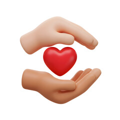 Fototapeta premium Nurturing a healthy heart with caring hands, symbolizing wellness and protection.