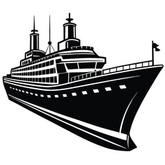 ship silhouette vector new style modern and realis
