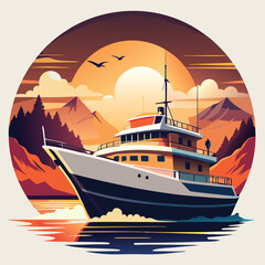 ship silhouette vector new style modern and realis