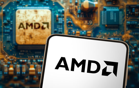 AMD - Advanced Micro Devices displayed on mobile device