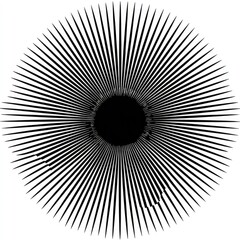 Circular radiating lines converging on a central dark hole