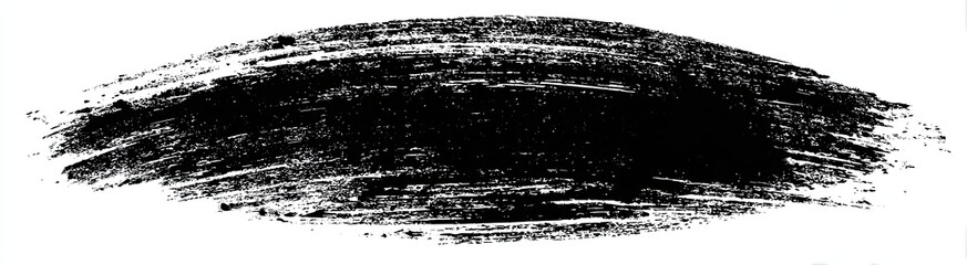 Black paint stroke, irregular, textured