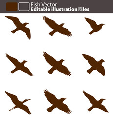Bird vector-editable illustration files