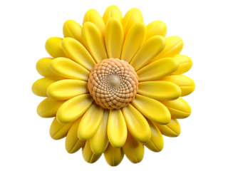 A single bright yellow daisy with a textured brown center on a black background flower bloom
