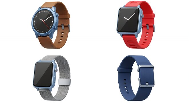 Variety of smartwatches with different straps