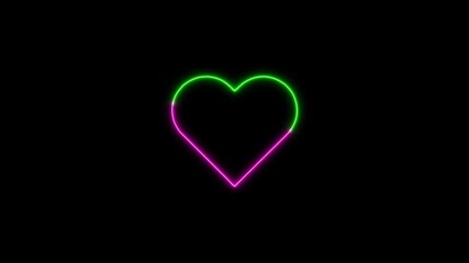 Glowing Neon Heart Shaped Candle Sign Animation – Romantic Vibrant 4K Motion Graphic for Love, Celebration, Digital Projects. - Powered by Adobe