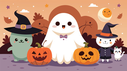 Charming illustration featuring a lineup of colorful elements with clean typography and graphic design