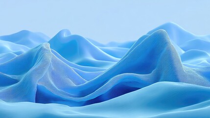 Fototapeta premium Light blue fabric draped in soft, flowing waves.