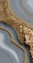 Obraz premium Abstract marbled design with gold glitter