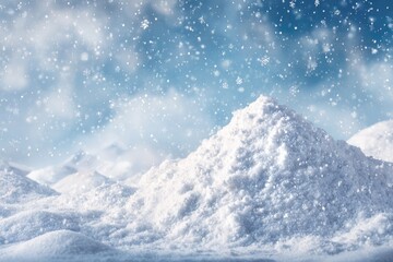 Snowy peaks under a winter sky
