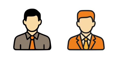 Male Avatar Icons: Business Casual & Formal