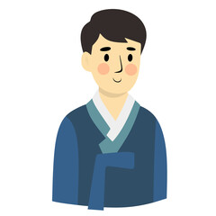 Man Wearing Hanbok Traditional Costume