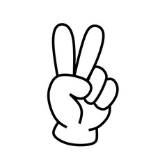 Hand Gesture Showing Two Fingers Sign Illustration