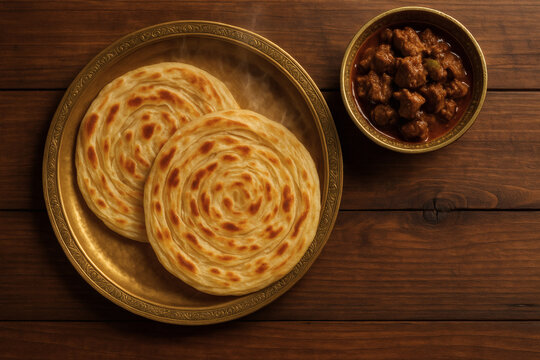 Parotta with mutton chukka