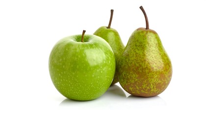 Fresh green apple and pears