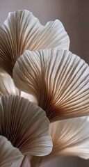 Close-up of several paper mushroom-like forms