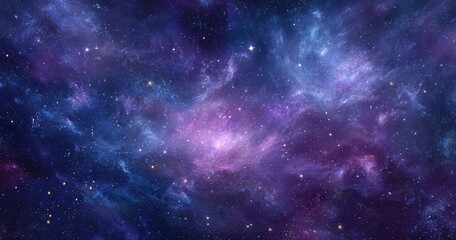 Naklejka premium Vast expanse of swirling nebulae, vibrant cosmic clouds in deep space