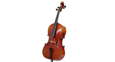Acoustic Cello Instrument Isolated on White Background | Stringed Musical Instrument for Classical Music Performances and Education