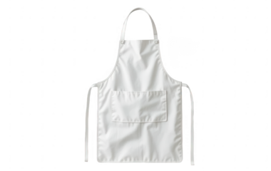 Close up White blank kitchen apron transparent on white background