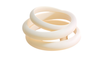 Interlocking Rings 3d rendered, isolated on transparent background