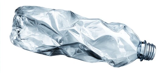 Crinkled plastic bottle on white background (1)