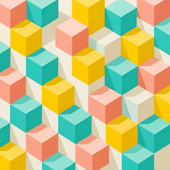 Obraz premium Geometric Cube Maze 