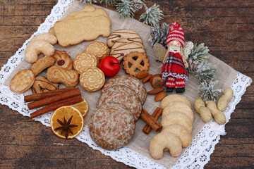 Various types of Christmas cookies.