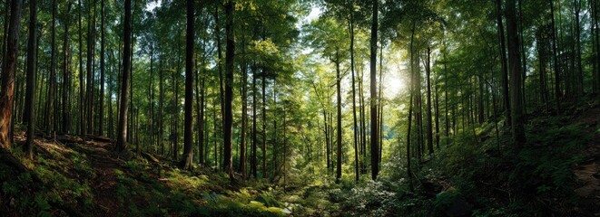 Sunlight filtering through a dense forest (1)