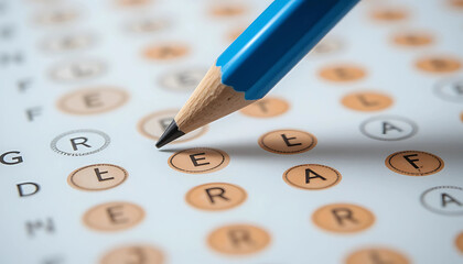 
Pencil on an Answer Sheet for Education, Exam, and Learning Concepts