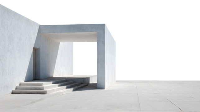Minimalist architectural entrance 3d rendered, isolated on transparent background - Powered by Adobe