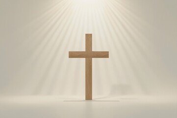 Wooden cross, studio light, hope, faith, background
