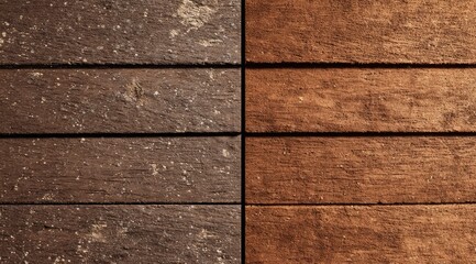 Two-toned brick wall section.  Dark brown and light orange-brown bricks