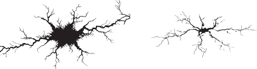 Black and white crack vector texture background for damage surface or wall abstract design