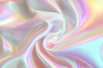 Obraz premium A swirl of iridescent, pastel-hued fabric