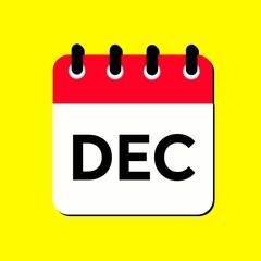 Monthly calendar from January, February, March, April, May, June, July, August, September, October, November, and December. Vector illustration.