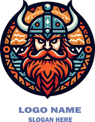 Vikingos head logo icon vector white background .