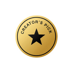 Creator's Pick Star Award Badge Vector Sticker