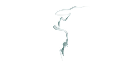 Ethereal wisps of smoke swirling gracefully in dramatic lighting transparent background