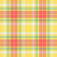 Elegant yellow, green, white and red trendy tartan plaid pattern for textile, fabric, print, clothing, garments, wallpapers, background and wrapping paper. Vector Scottish traditional illustration.