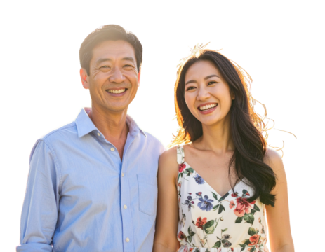 Male and Female Friends Laughing Outdoors, Natural Lifestyle, Isolated Transparent Background PNG