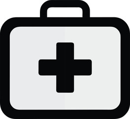 Obraz premium A minimalistic first aid kit icon, perfect for healthcare or safety-related designs. This iconic symbol of assistance and protection conveys essential messages about health and well-being.