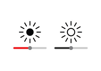 Two brightness adjustment sliders with sun icons showing low and high settings