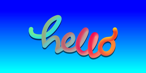 Obraz premium Playful Typography of Word HELLO in Colorful Gradient Design