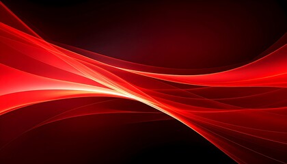 Abstract fiery red waves, a dynamic interplay of light and shadow on dark background