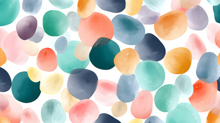Abstract watercolor blobs, isolated on transparent background